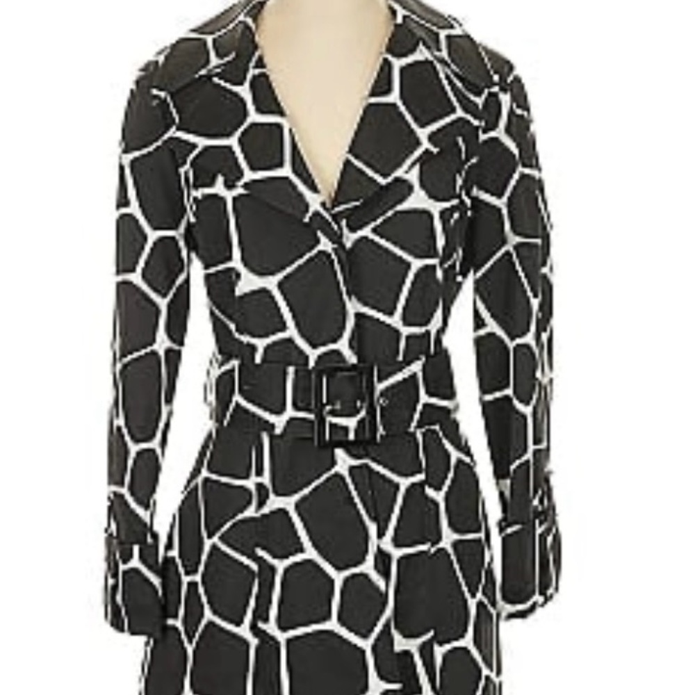 INC International Concepts Black and White Patterned Coat - Picture 2 of 9